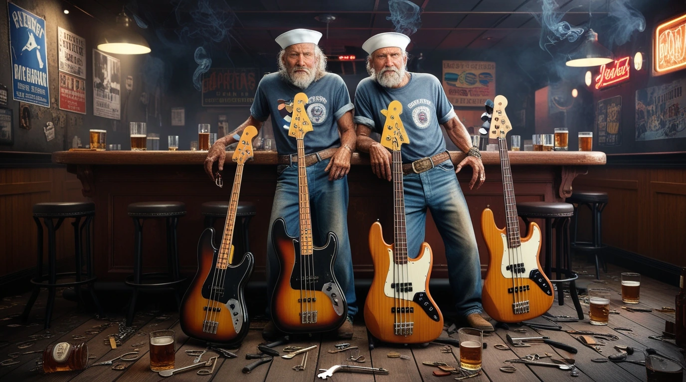 Sailors and Junkes Bass Guitars and Bar Keys