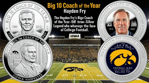 Big 10 Coach of the Year 1oz Silver Hayden Fry